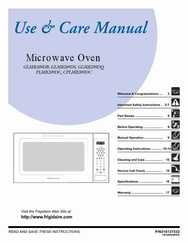 Frigidaire Microwave Oven GLMB209DB, GLMB209DS, GLMB209DQ, PLMB209DC, CPLMB209DC-page_pdf
